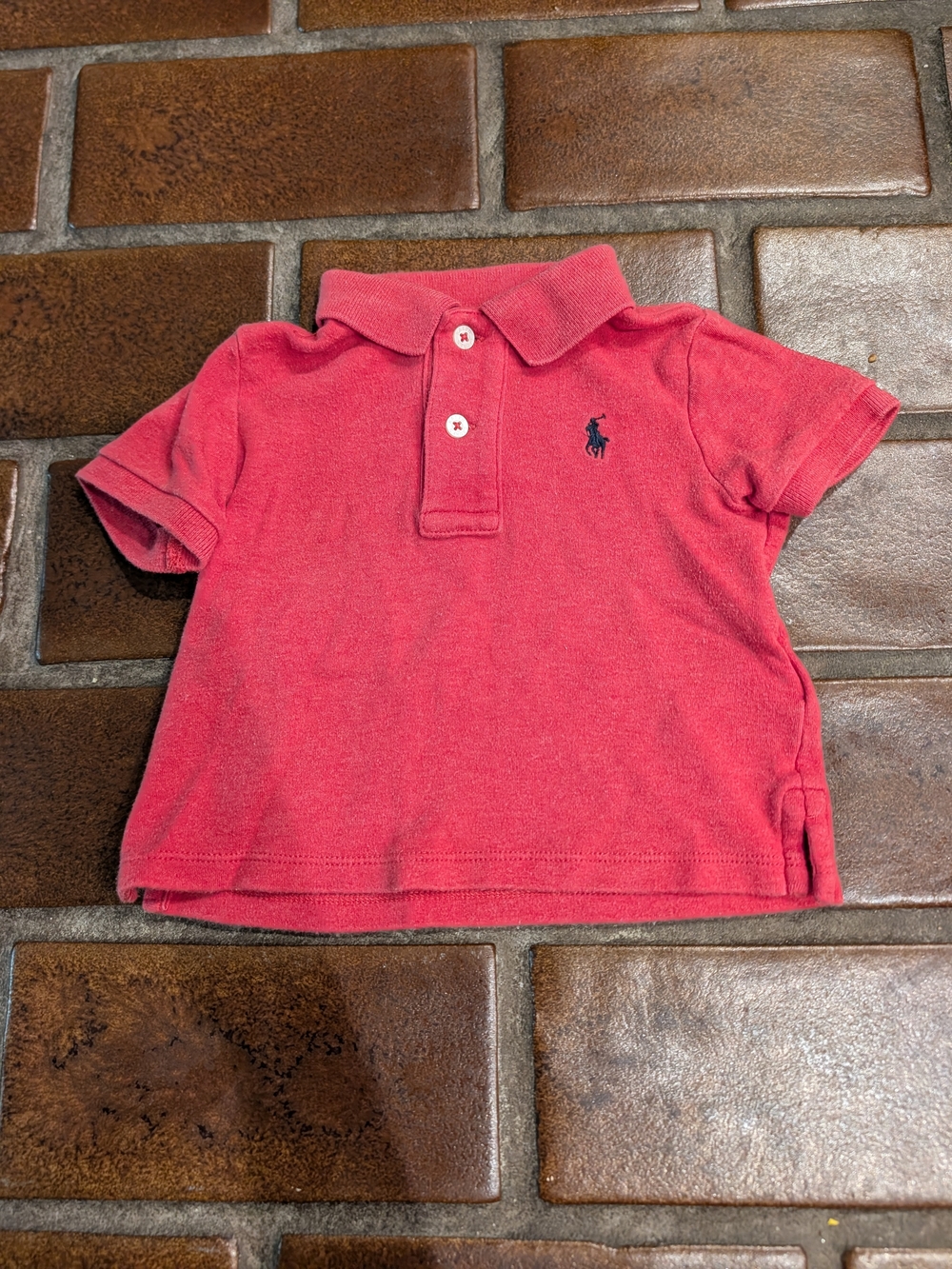 Ralph Lauren Kids Polo in Coral Red with Navy Pony